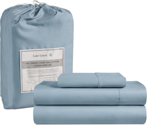 Queen Sheet Set, 4 Pc Queen Size Sheets Set, 450 Thread Count 100% Cotton Sheets, Cooling Sheets Queen Size, Soft and Breathable Bed Sheets Queen, Deep Pocket Queen Sheets - Ivory