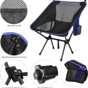 81O1ZaEiZPL._AC_SL1500.jpg Portable Camping Chair, Lightweight Folding Chair Beach Chair with Side Pockets for Outdoor Camp, Backpacking, Travel, Beach, Picnic, Hiking