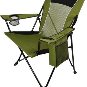Dual Lock Portable Chair with Cooler - Vik Black, Folding, Camping, 300 lb Capacity, 2 Cup Holders