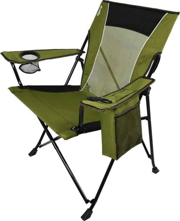 Dual Lock Portable Chair with Cooler - Vik Black, Folding, Camping, 300 lb Capacity, 2 Cup Holders