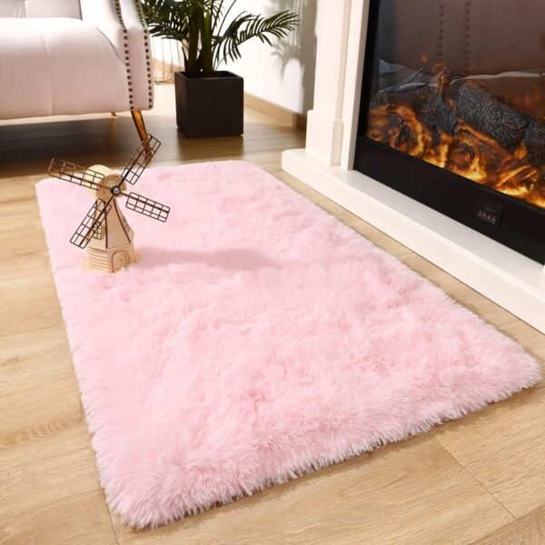 Soft Runner Rugs for Bedroom Living Room Plush Fluffy Rug 2x6 Feet, Shag Furry Area Rug Carpet Non Shedding for Nursery Children Kids Girls Room Home Decorative, Grey