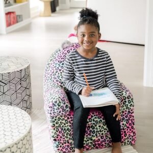 Soft Landing Elite Premium Character Sofa Seat & Transformable Fold-Out Lounger with Carrying Handle – Leopard