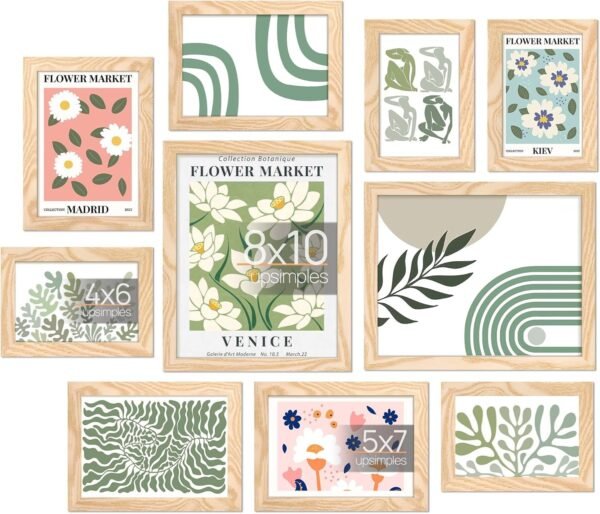 10 Pack Picture Frames Collage Wall Decor with Glass, Gallery Wall Frame Set for Wall Mounting or Tabletop Display, Multi Sizes Including 8x10, 5x7, 4x6 Family Photo Frames, Black