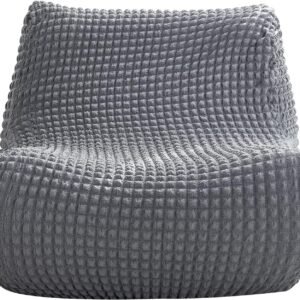 Single Seated Foam Sofa Covers, One Piece 3D High Density Couch Covers, Removable and Machine Washable Covers, Universally Matched with All Floor Sofas On The Market (Seersucker Milky White)