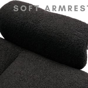 81RUhzShD-L._AC_SL1500.jpg Black Sherpa Accent Chair Mid Century Modern Living Room Chairs with Metal Legs Comfy Upholstered Reading Single Wide Armchair for Living Room/Bedroom/Guest Room/Lounge