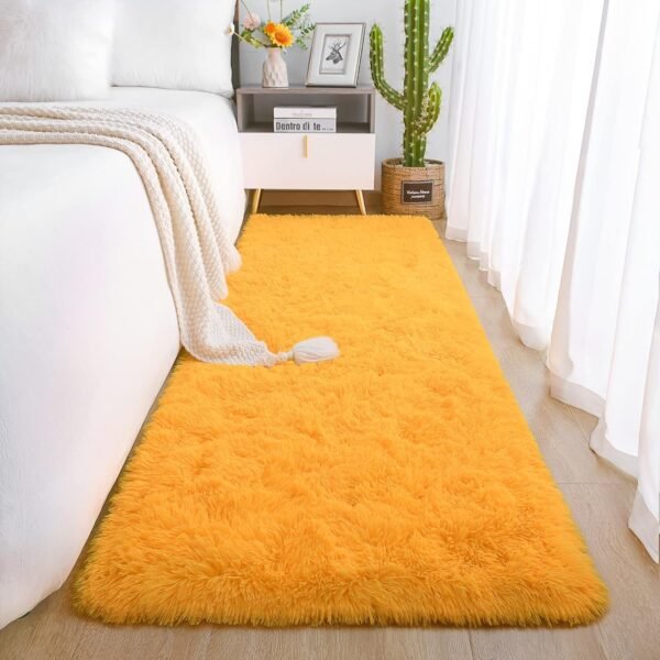 Soft Runner Rugs for Bedroom Living Room Plush Fluffy Rug 2x6 Feet, Shag Furry Area Rug Carpet Non Shedding for Nursery Children Kids Girls Room Home Decorative, Grey