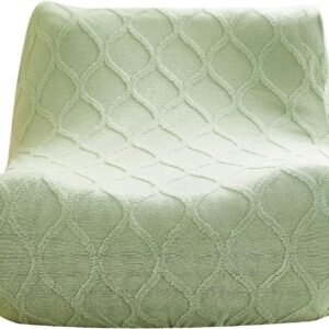 Single Seated Foam Sofa Covers, One Piece 3D High Density Couch Covers, Removable and Machine Washable Covers, Universally Matched with All Floor Sofas On The Market (Seersucker Milky White)