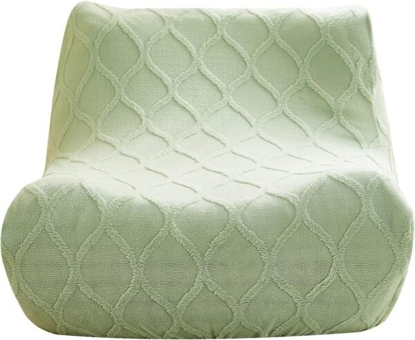 Single Seated Foam Sofa Covers, One Piece 3D High Density Couch Covers, Removable and Machine Washable Covers, Universally Matched with All Floor Sofas On The Market (Seersucker Milky White)