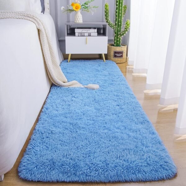 Soft Runner Rugs for Bedroom Living Room Plush Fluffy Rug 2x6 Feet, Shag Furry Area Rug Carpet Non Shedding for Nursery Children Kids Girls Room Home Decorative, Grey