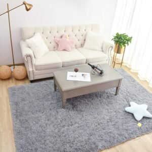 Soft Runner Rugs for Bedroom Living Room Plush Fluffy Rug 2x6 Feet, Shag Furry Area Rug Carpet Non Shedding for Nursery Children Kids Girls Room Home Decorative, Grey