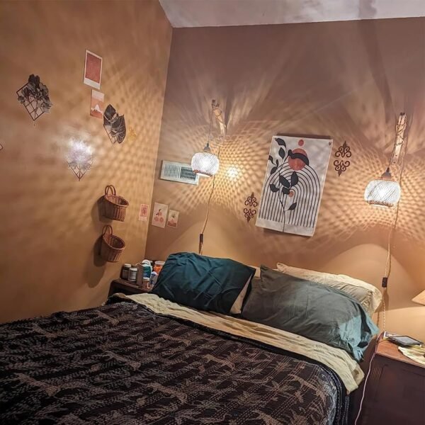 81_OPbTBruL._AC_SL1500.jpg Bamboo Lantern Plug in Wall Sconces Wicker Wall Lamp with Plug in Cord Hand Woven Rattan Wall Light Farmhouse Rustic Wall Sconces Boho Sconces Wall Lighting for Living Room Bedroom