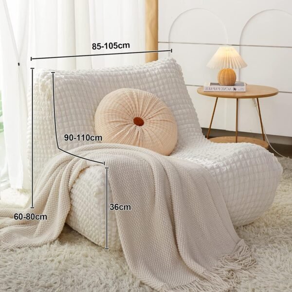 Single Seated Foam Sofa Covers, One Piece 3D High Density Couch Covers, Removable and Machine Washable Covers, Universally Matched with All Floor Sofas On The Market (Seersucker Milky White)