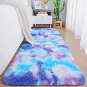 Soft Runner Rugs for Bedroom Living Room Plush Fluffy Rug 2x6 Feet, Shag Furry Area Rug Carpet Non Shedding for Nursery Children Kids Girls Room Home Decorative, Grey