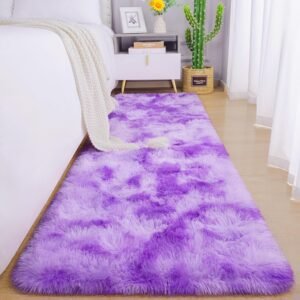 Soft Runner Rugs for Bedroom Living Room Plush Fluffy Rug 2x6 Feet, Shag Furry Area Rug Carpet Non Shedding for Nursery Children Kids Girls Room Home Decorative, Grey