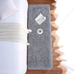 Soft Runner Rugs for Bedroom Living Room Plush Fluffy Rug 2x6 Feet, Shag Furry Area Rug Carpet Non Shedding for Nursery Children Kids Girls Room Home Decorative, Grey