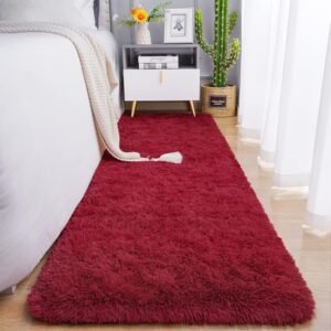 Soft Runner Rugs for Bedroom Living Room Plush Fluffy Rug 2x6 Feet, Shag Furry Area Rug Carpet Non Shedding for Nursery Children Kids Girls Room Home Decorative, Grey