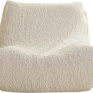 Single Seated Foam Sofa Covers, One Piece 3D High Density Couch Covers, Removable and Machine Washable Covers, Universally Matched with All Floor Sofas On The Market (Seersucker Milky White)