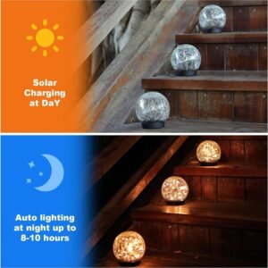 81dXnN1tQwL._AC_SL1500.jpg Solar Globe Lights Outdoor Waterproof-Solar Balls-Solar Garden Lights-Solar Orbs for Outside 2 Pack Cracked Glass Ball for Lawn Patio Yard Backyard Decorations