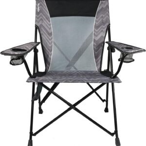 Dual Lock Portable Chair with Cooler - Vik Black, Folding, Camping, 300 lb Capacity, 2 Cup Holders