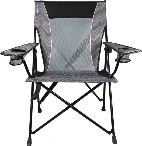 Dual Lock Portable Chair with Cooler - Vik Black, Folding, Camping, 300 lb Capacity, 2 Cup Holders