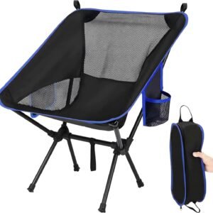 81gezUUa-sL._AC_SL1500.jpg Portable Camping Chair, Lightweight Folding Chair Beach Chair with Side Pockets for Outdoor Camp, Backpacking, Travel, Beach, Picnic, Hiking