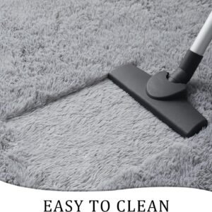 Soft Runner Rugs for Bedroom Living Room Plush Fluffy Rug 2x6 Feet, Shag Furry Area Rug Carpet Non Shedding for Nursery Children Kids Girls Room Home Decorative, Grey