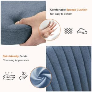 Armless Office Chair Cute Desk Chair, Modern Fabric Home Office Desk Chairs with Wheels Adjustable Swivel Task Computer Vanity Chair for Small Spaces