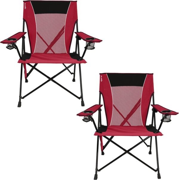 Dual Lock Portable Chair with Cooler - Vik Black, Folding, Camping, 300 lb Capacity, 2 Cup Holders