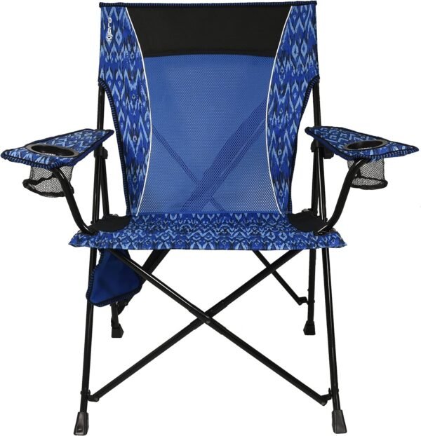 Dual Lock Portable Chair with Cooler - Vik Black, Folding, Camping, 300 lb Capacity, 2 Cup Holders