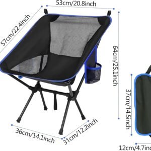 81na2SC-XBL._AC_SL1500.jpg Portable Camping Chair, Lightweight Folding Chair Beach Chair with Side Pockets for Outdoor Camp, Backpacking, Travel, Beach, Picnic, Hiking
