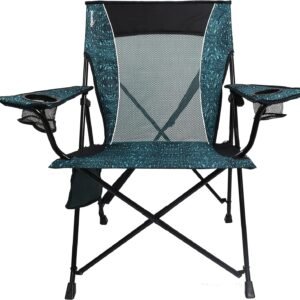 Dual Lock Portable Chair with Cooler - Vik Black, Folding, Camping, 300 lb Capacity, 2 Cup Holders