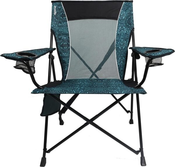 Dual Lock Portable Chair with Cooler - Vik Black, Folding, Camping, 300 lb Capacity, 2 Cup Holders