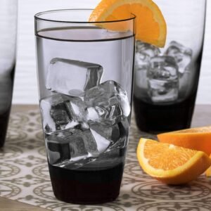 Classic Smoke Tumbler Glasses, 18-ounce, Set of 12