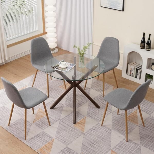 81oxq_UlAXL._AC_SL1500.jpg Dining Chairs Set of 4,Modern Upholstered Dining Room Chairs, Kitchen Chairs with Metal Legs, Comfortable Kitchen Chairs for Dining Room Kitchen Bedroom Cafe Bistro Restaurant,Grey
