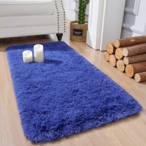 Soft Runner Rugs for Bedroom Living Room Plush Fluffy Rug 2x6 Feet, Shag Furry Area Rug Carpet Non Shedding for Nursery Children Kids Girls Room Home Decorative, Grey