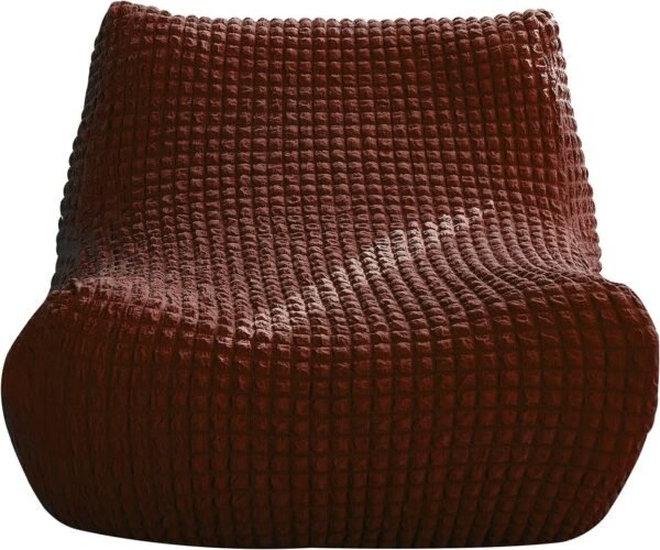 Single Seated Foam Sofa Covers, One Piece 3D High Density Couch Covers, Removable and Machine Washable Covers, Universally Matched with All Floor Sofas On The Market (Seersucker Milky White)