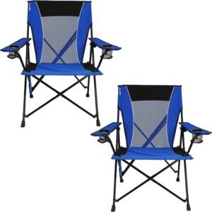 Dual Lock Portable Chair with Cooler - Vik Black, Folding, Camping, 300 lb Capacity, 2 Cup Holders