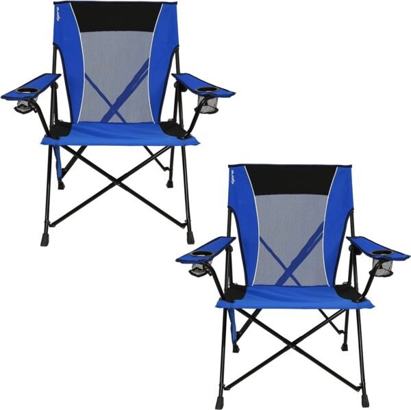 Dual Lock Portable Chair with Cooler - Vik Black, Folding, Camping, 300 lb Capacity, 2 Cup Holders