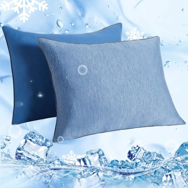 Cooling Bed Pillow Queen Size -2 Pack Hotel Luxury Pillows for Sleeping - Down Filling Supportive Pillows Queen Size Set of 2 for Back Side Stomach Sleepers(20"*28")