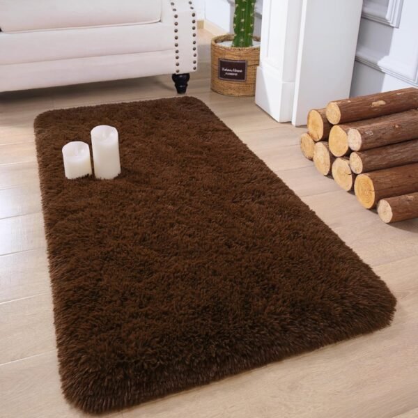 Soft Runner Rugs for Bedroom Living Room Plush Fluffy Rug 2x6 Feet, Shag Furry Area Rug Carpet Non Shedding for Nursery Children Kids Girls Room Home Decorative, Grey
