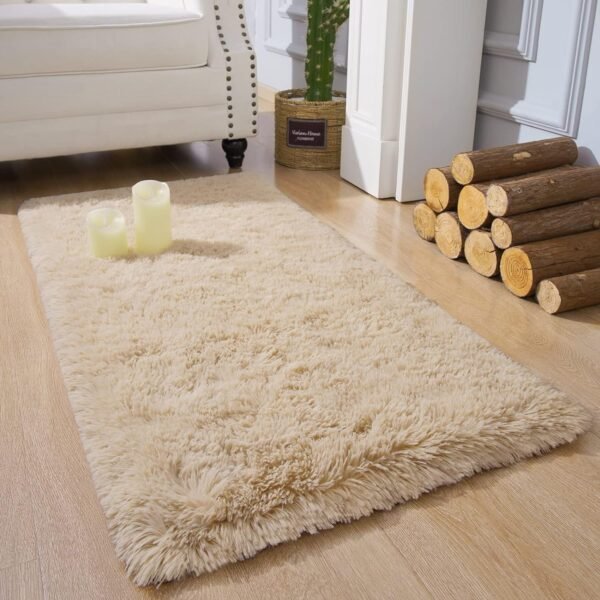 Soft Runner Rugs for Bedroom Living Room Plush Fluffy Rug 2x6 Feet, Shag Furry Area Rug Carpet Non Shedding for Nursery Children Kids Girls Room Home Decorative, Grey