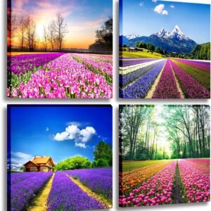81vYU0Fz1TL._AC_SL1500.jpg Wall Art Decor - 4 Panels Sunflower Canvas Wall Art Giclee Modern Home Decoration Watercolor Poster Canvas Picture for Living Room Ready to Hang