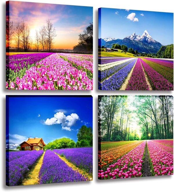 81vYU0Fz1TL._AC_SL1500.jpg Wall Art Decor - 4 Panels Sunflower Canvas Wall Art Giclee Modern Home Decoration Watercolor Poster Canvas Picture for Living Room Ready to Hang