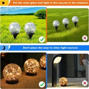 81wLlpDW4xL._AC_SL1500.jpg Solar Globe Lights Outdoor Waterproof-Solar Balls-Solar Garden Lights-Solar Orbs for Outside 2 Pack Cracked Glass Ball for Lawn Patio Yard Backyard Decorations