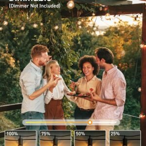 81wUidHl7pL._AC_SL1500.jpg Outdoor String Lights 60 Feet G40 Globe Patio Lights with 32 Edison Shatterproof Bulbs(2 Spare), Waterproof Connectable Hanging Christmas Lights for Backyard Porch Balcony Party Xmas Decor