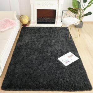 Soft Runner Rugs for Bedroom Living Room Plush Fluffy Rug 2x6 Feet, Shag Furry Area Rug Carpet Non Shedding for Nursery Children Kids Girls Room Home Decorative, Grey