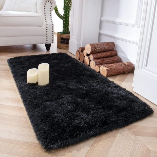Soft Runner Rugs for Bedroom Living Room Plush Fluffy Rug 2x6 Feet, Shag Furry Area Rug Carpet Non Shedding for Nursery Children Kids Girls Room Home Decorative, Grey