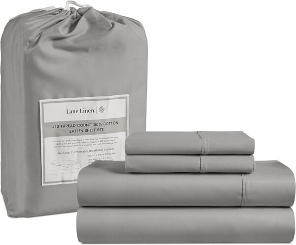 Queen Sheet Set, 4 Pc Queen Size Sheets Set, 450 Thread Count 100% Cotton Sheets, Cooling Sheets Queen Size, Soft and Breathable Bed Sheets Queen, Deep Pocket Queen Sheets - Ivory