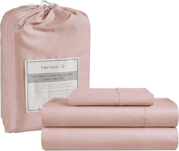 Queen Sheet Set, 4 Pc Queen Size Sheets Set, 450 Thread Count 100% Cotton Sheets, Cooling Sheets Queen Size, Soft and Breathable Bed Sheets Queen, Deep Pocket Queen Sheets - Ivory
