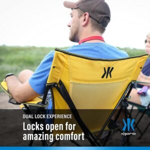 Dual Lock Portable Chair with Cooler - Vik Black, Folding, Camping, 300 lb Capacity, 2 Cup Holders